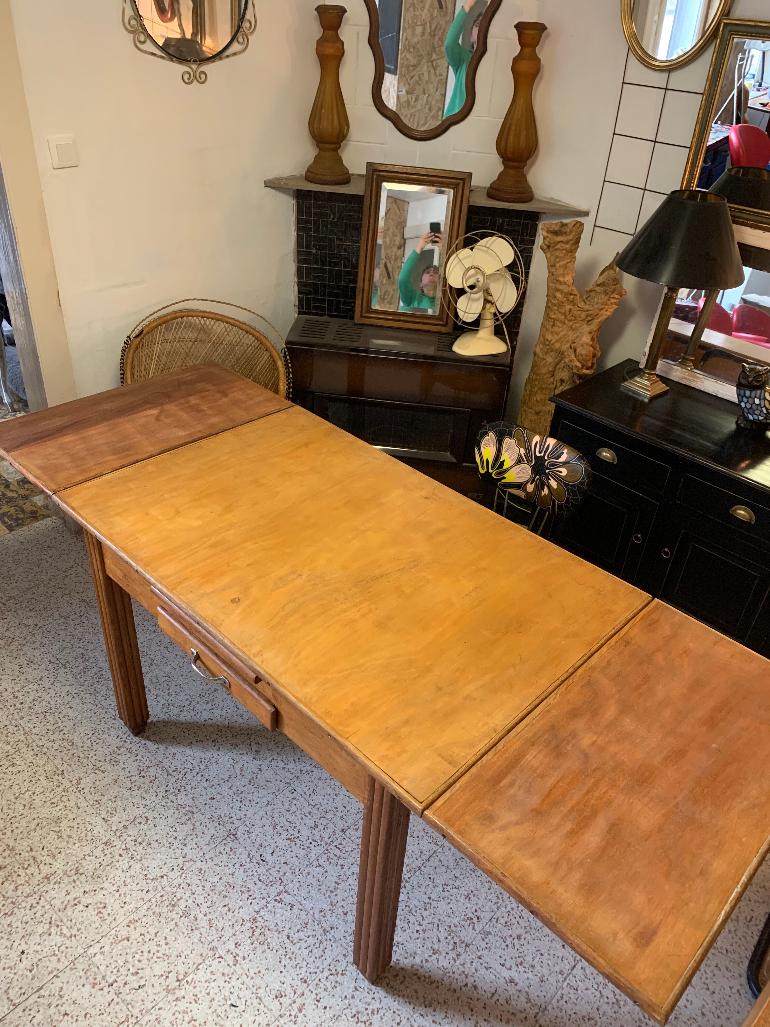 Living table wooden extension vintage