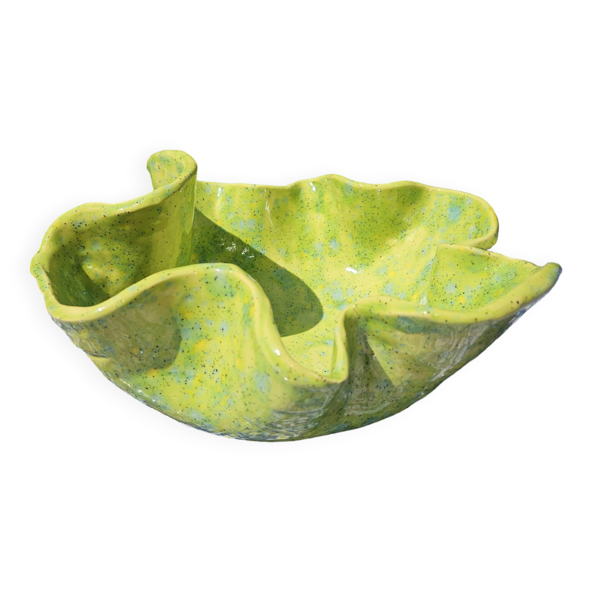Frog ceramic fruit basket or salad bowl
