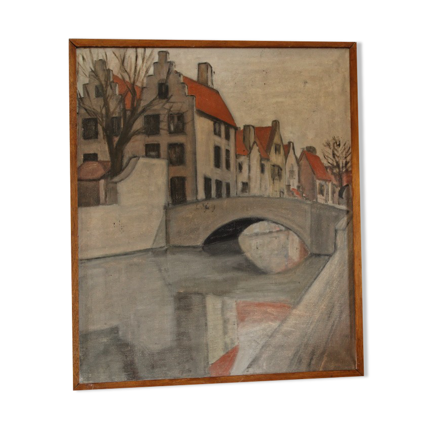 Oil on canvas, eastern village