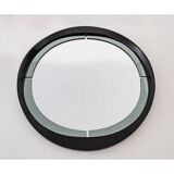 Round smoked glass wall mirror, Italy 1970s