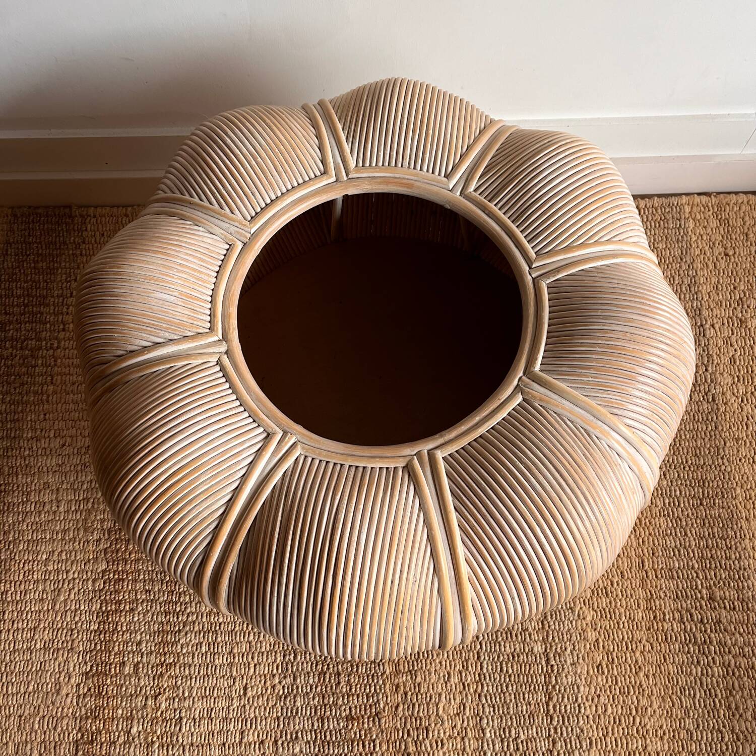 XXXL ‘Pencil reed’ rattan planter Vivai del Sud stijl