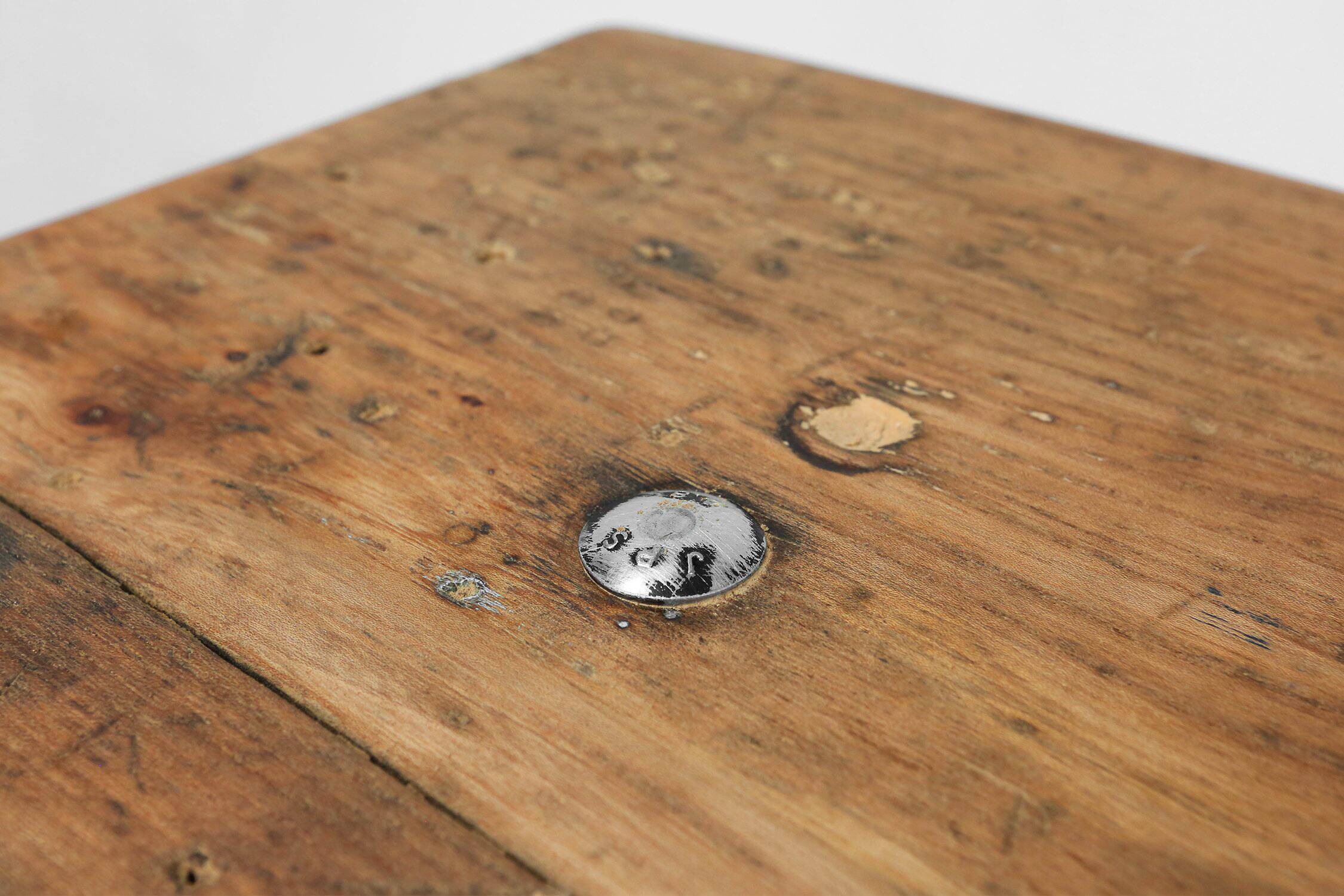 Industrial Bar/Bistro Table with Cast Iron Legs and Wooden Top, Belgium 192