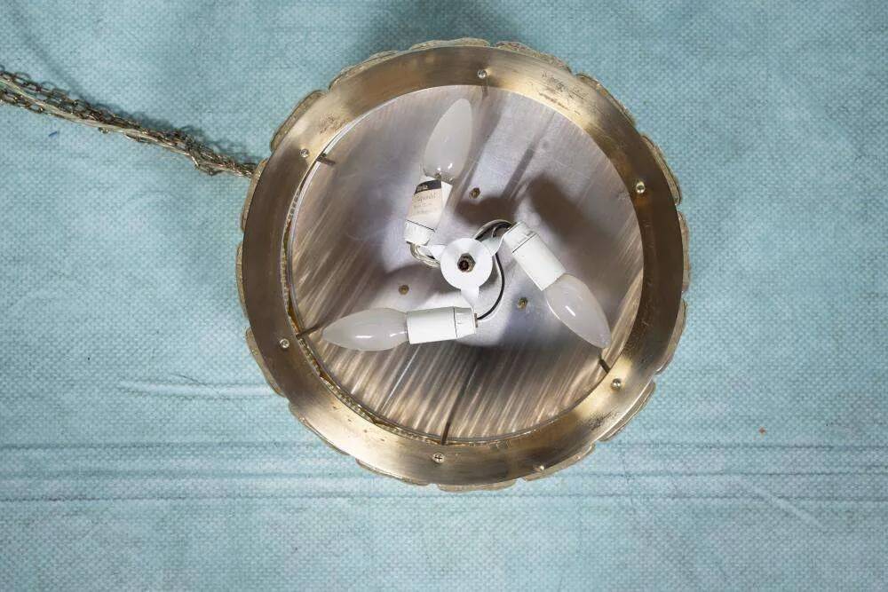 Vintage suspension light, Danish design from the 1960s, Regency style.