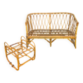 Vintage rattan sofa