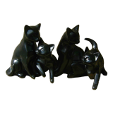 Set of 4 black cats