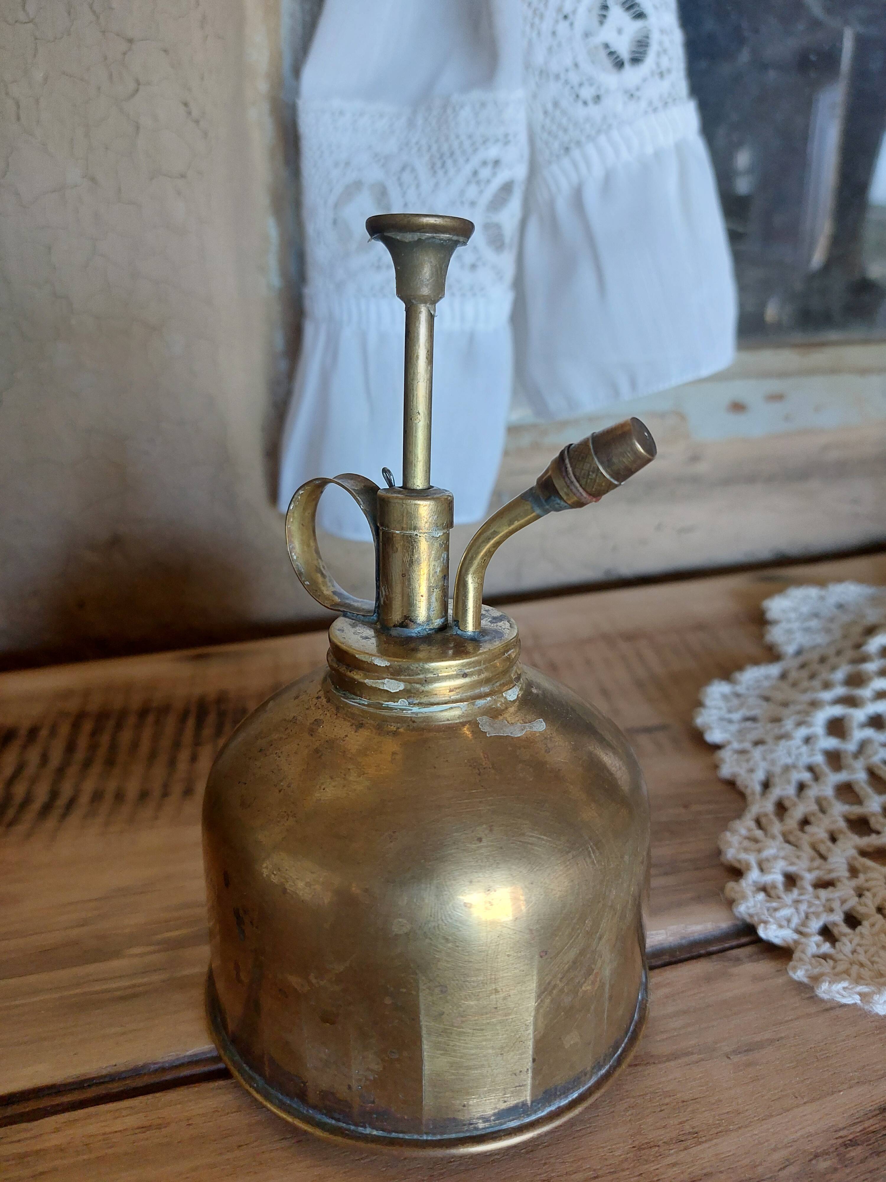 Spray bottle, brass mister Made in Hong Kong Vintage