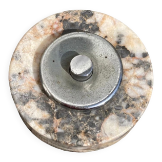 Antique doorbell in marble and silver metal