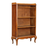 Open walnut library with balustrade - Italy 20th century