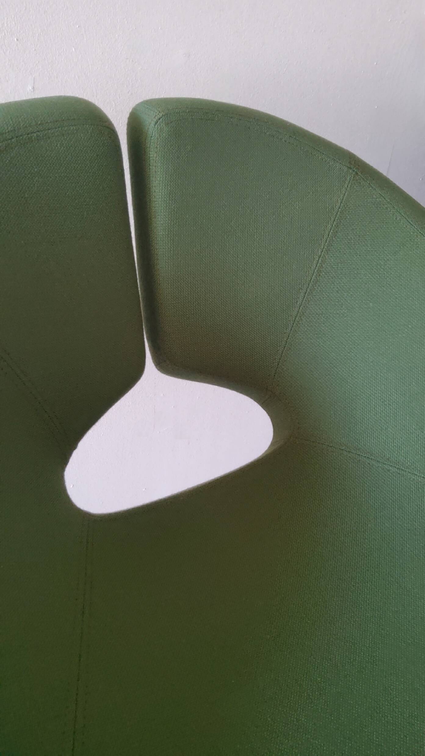 Artifort Chrome and Green Fabric Stool by Patrick Norguet