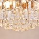 Large ceiling chandelier in gilded brass and glass Palazzo J.T. Kalmar, 1950s