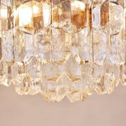 Large ceiling chandelier in gilded brass and glass Palazzo J.T. Kalmar, 1950s
