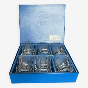 6 verres en cristal de Sèvres modèle Rohan