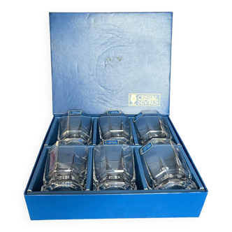 6 verres en cristal de Sèvres modèle Rohan