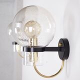 Wall lights with blown glass globes.