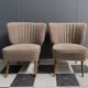 ensemble de 2 chaises de cocktail marron des années 1960