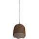 Rattan wicker webbing beehive pedant hanging lamp with brass, Dutch 1960s