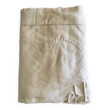 Large monogrammed old embroidered sheet of 235 cm x 330 cm material: linen and cotton