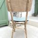 Set of 2 wooden and water green Formica chairs
