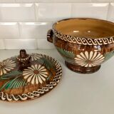 Soufflenheim soupière enamelled Alsatian terracotta