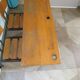 Bureau d’écolier vintage en bois et métal - Bureau double