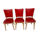 3 chairs in red Skaï