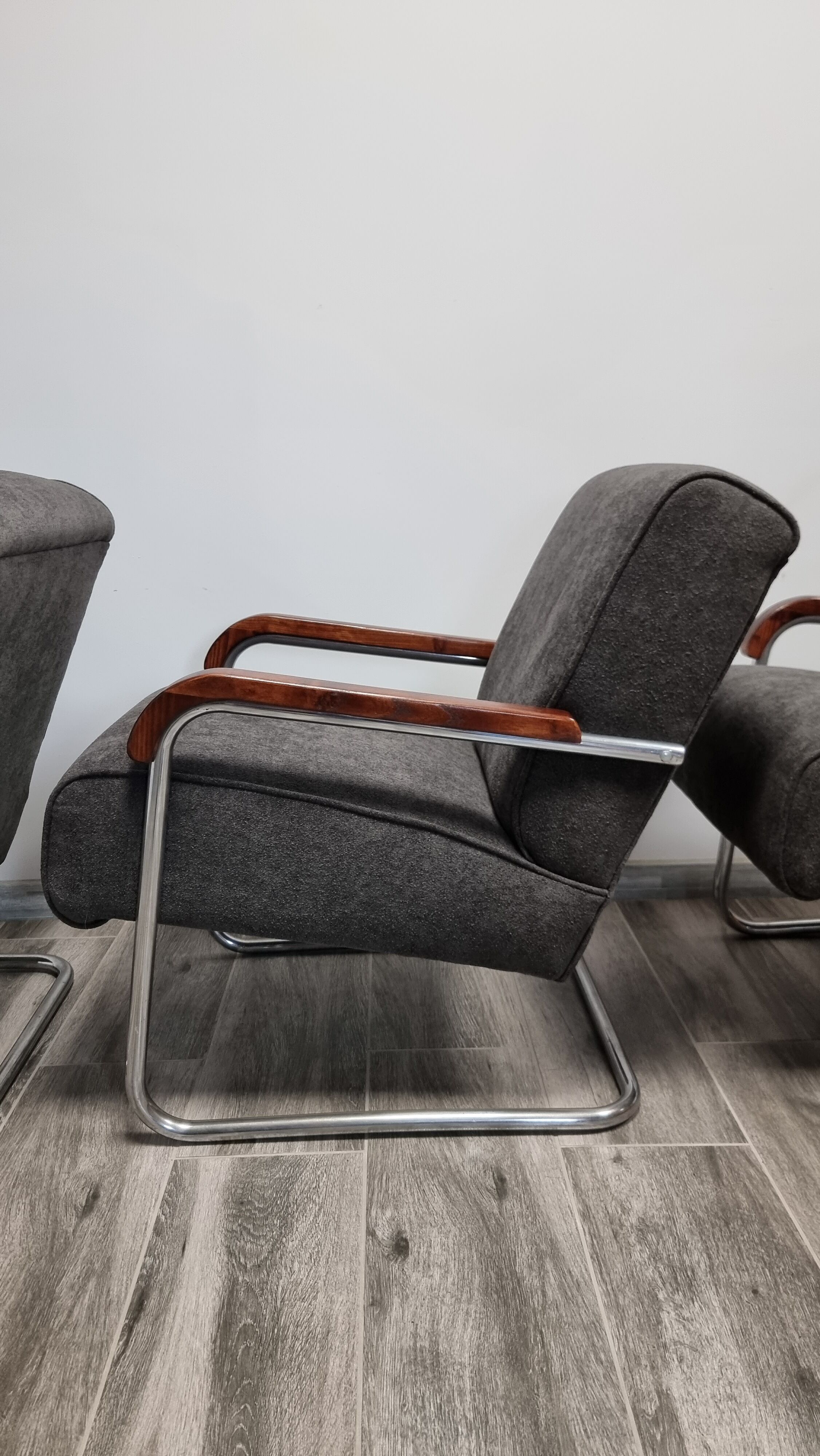 Tubular Armchairs by Anton Lorenz for Ton