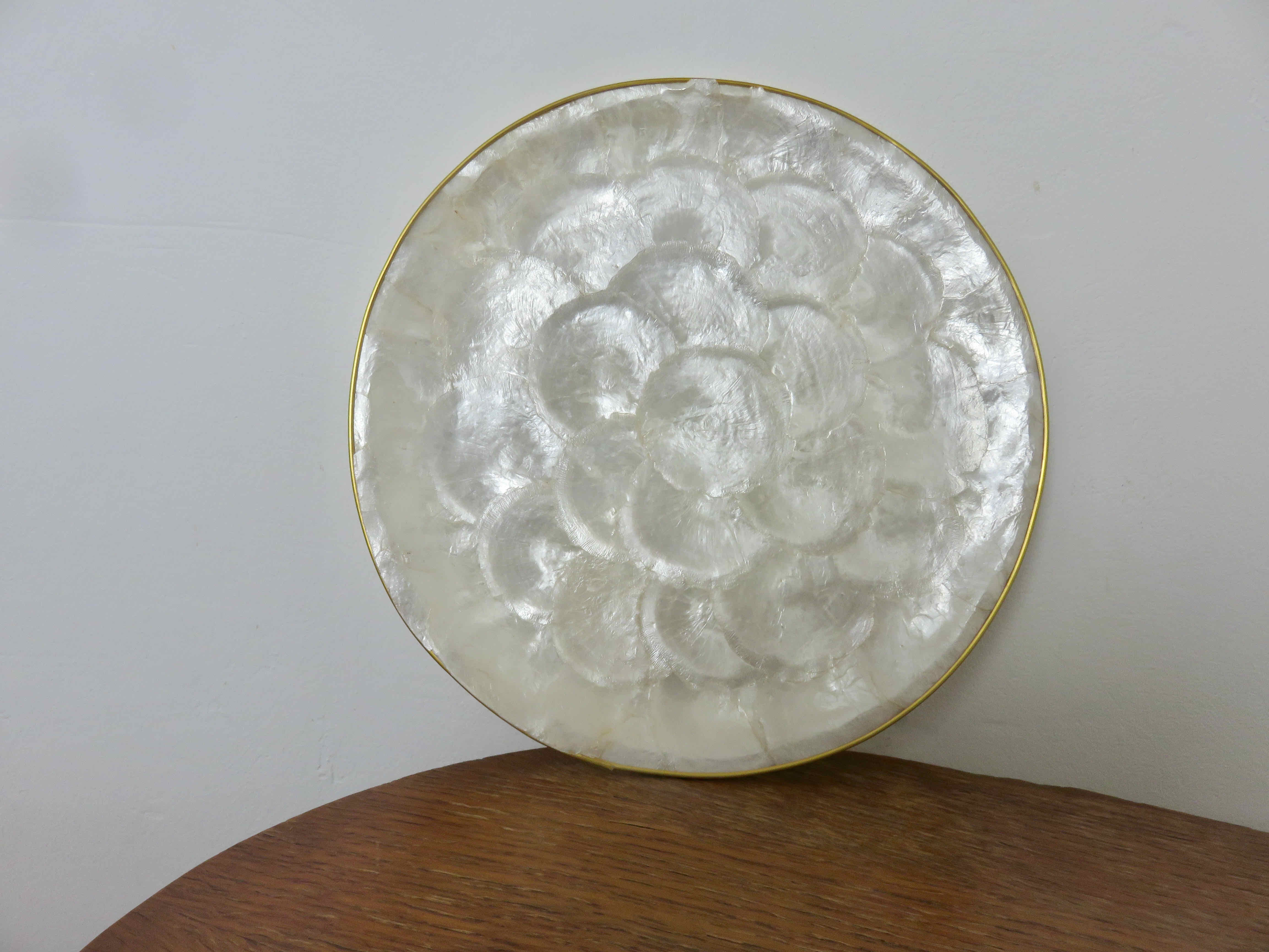 Set in Philippine mother-of-pearl, ramekin and plate