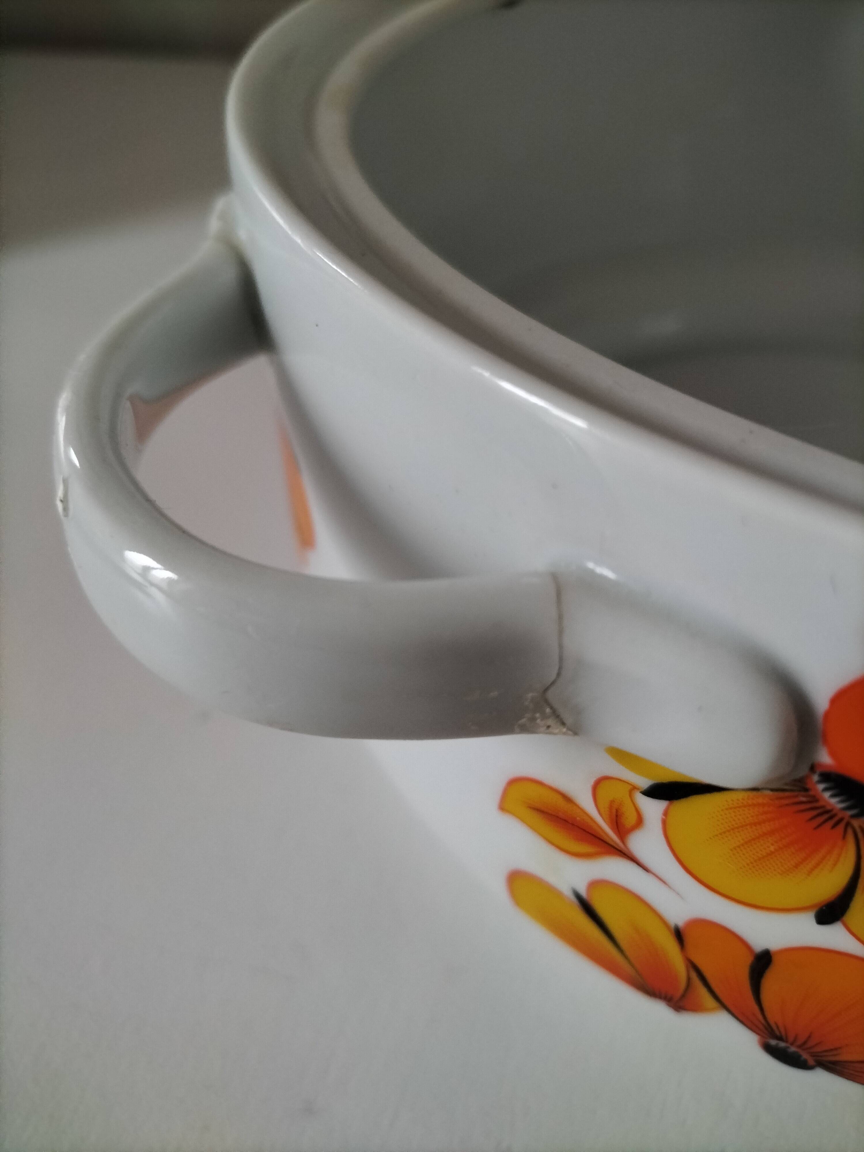 Vintage Wunsiedel Bavaria soup tureen – 70s orange pop flowers