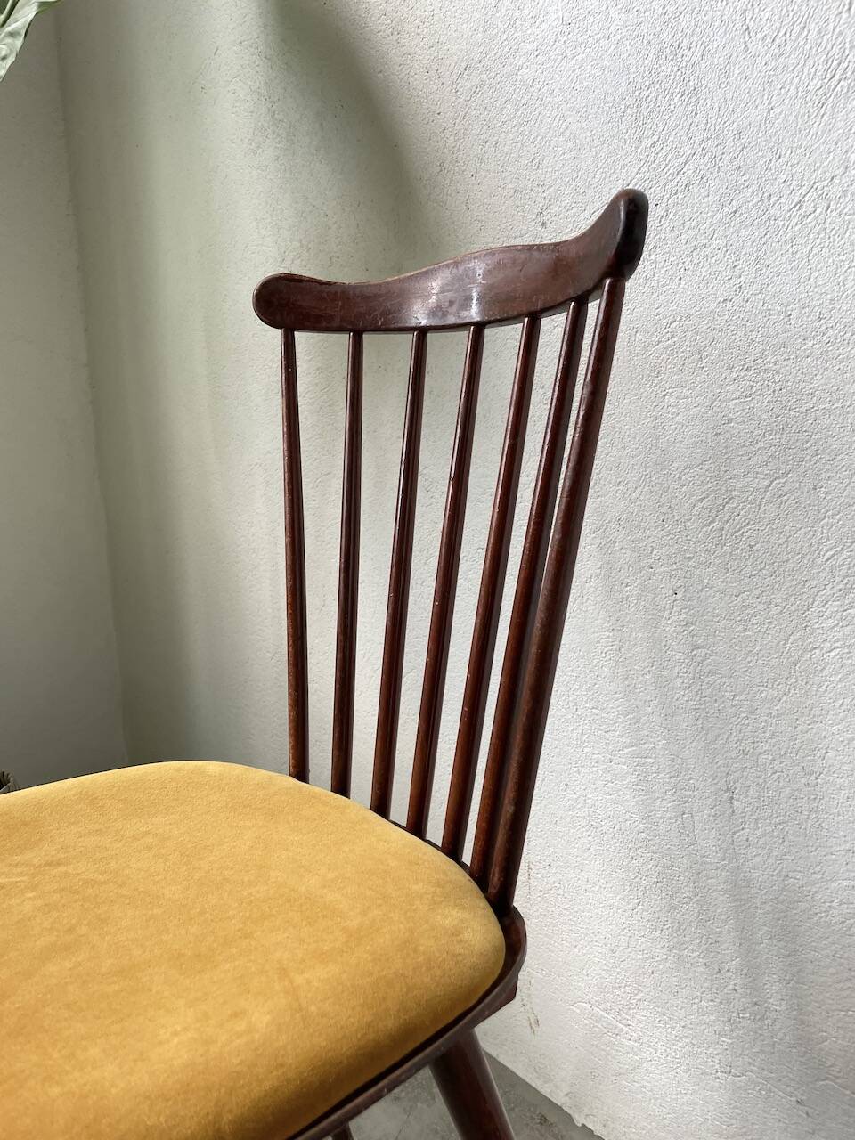 Baumann “Minuet” chair with yellow seat