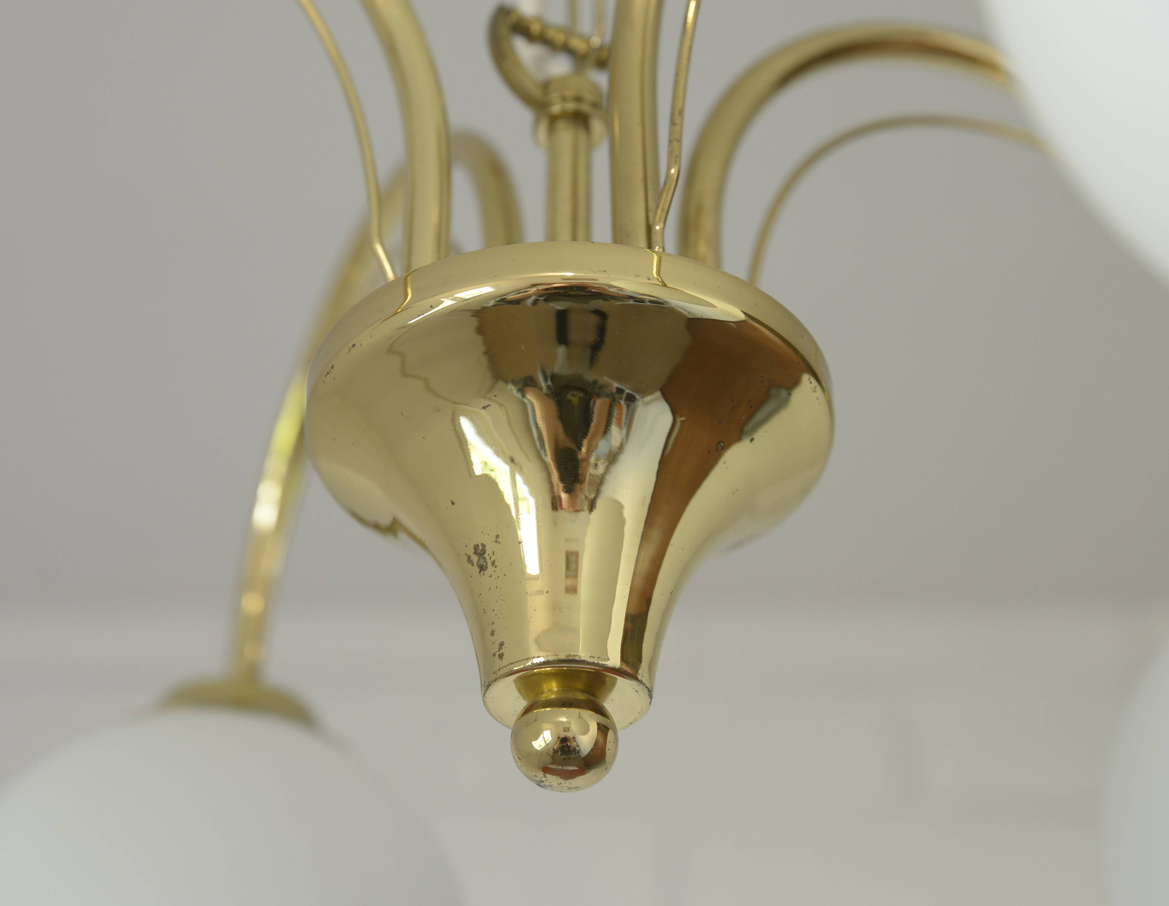 Elegant Gold Vintage Chandelier Mid Century Hollywood Regency Hanging Lamp