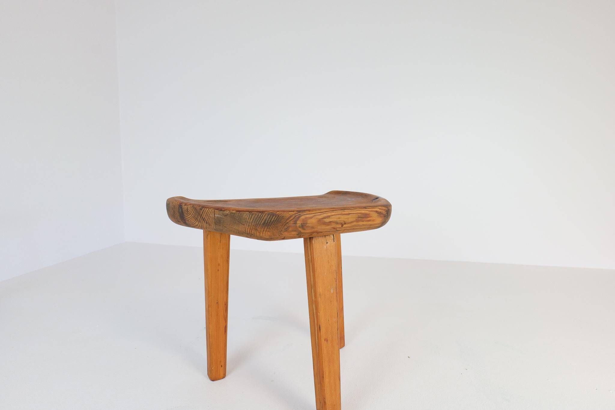 Tabouret suédois en pin, années 1960