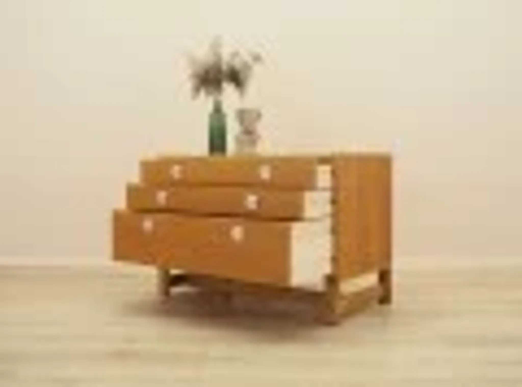 Danish oak and ash veneered chest of drawers with extendable top, 1970s