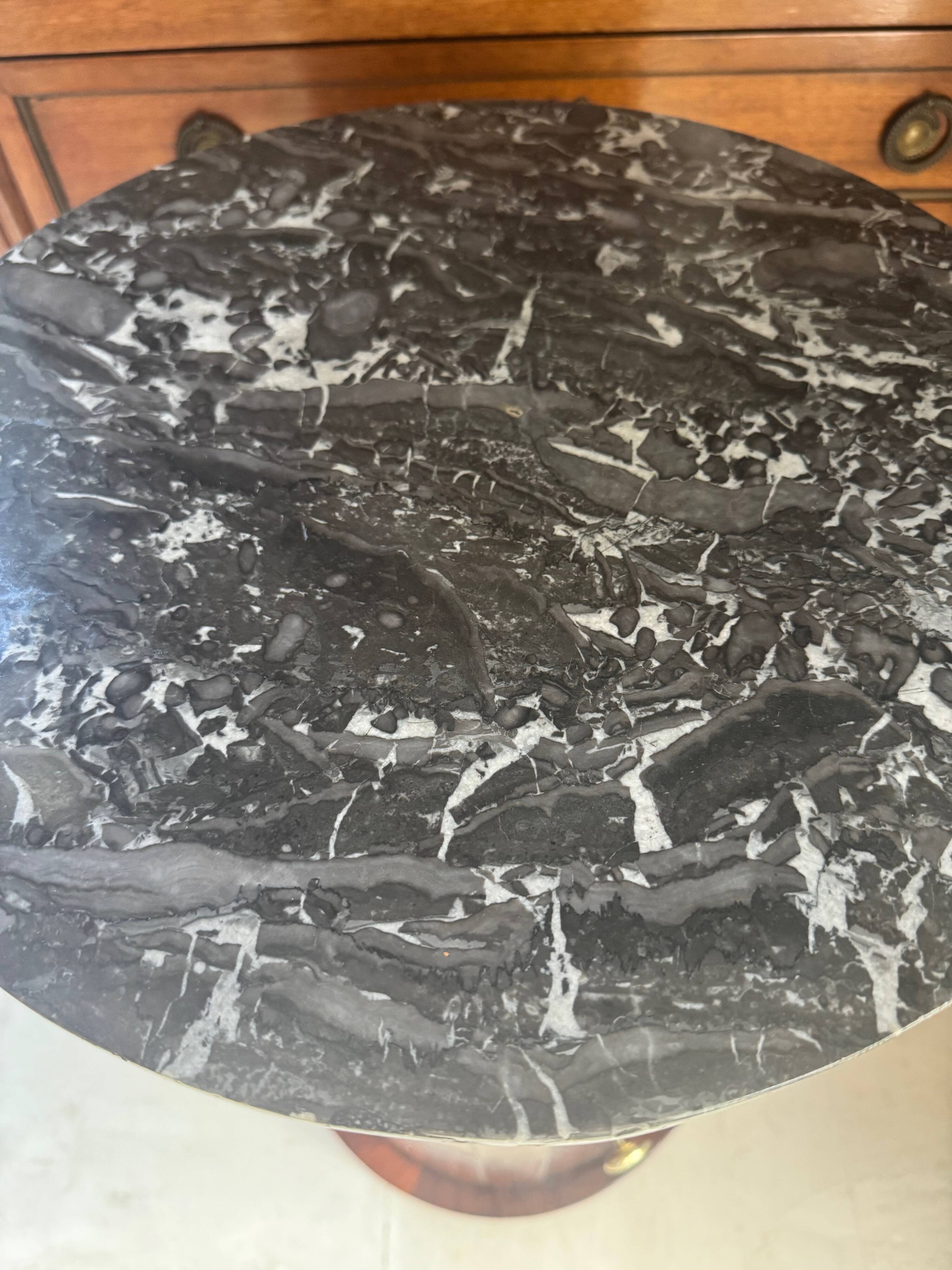 Somno Epoque Empire - Beautiful flamed mahogany - Original grey Sainte-Anne marble