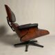 Lounge Chair in Black Leather attributed to Charles Eames for Herman Miller, 1956