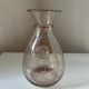 Biot water or wine carafe, pink bubble glass