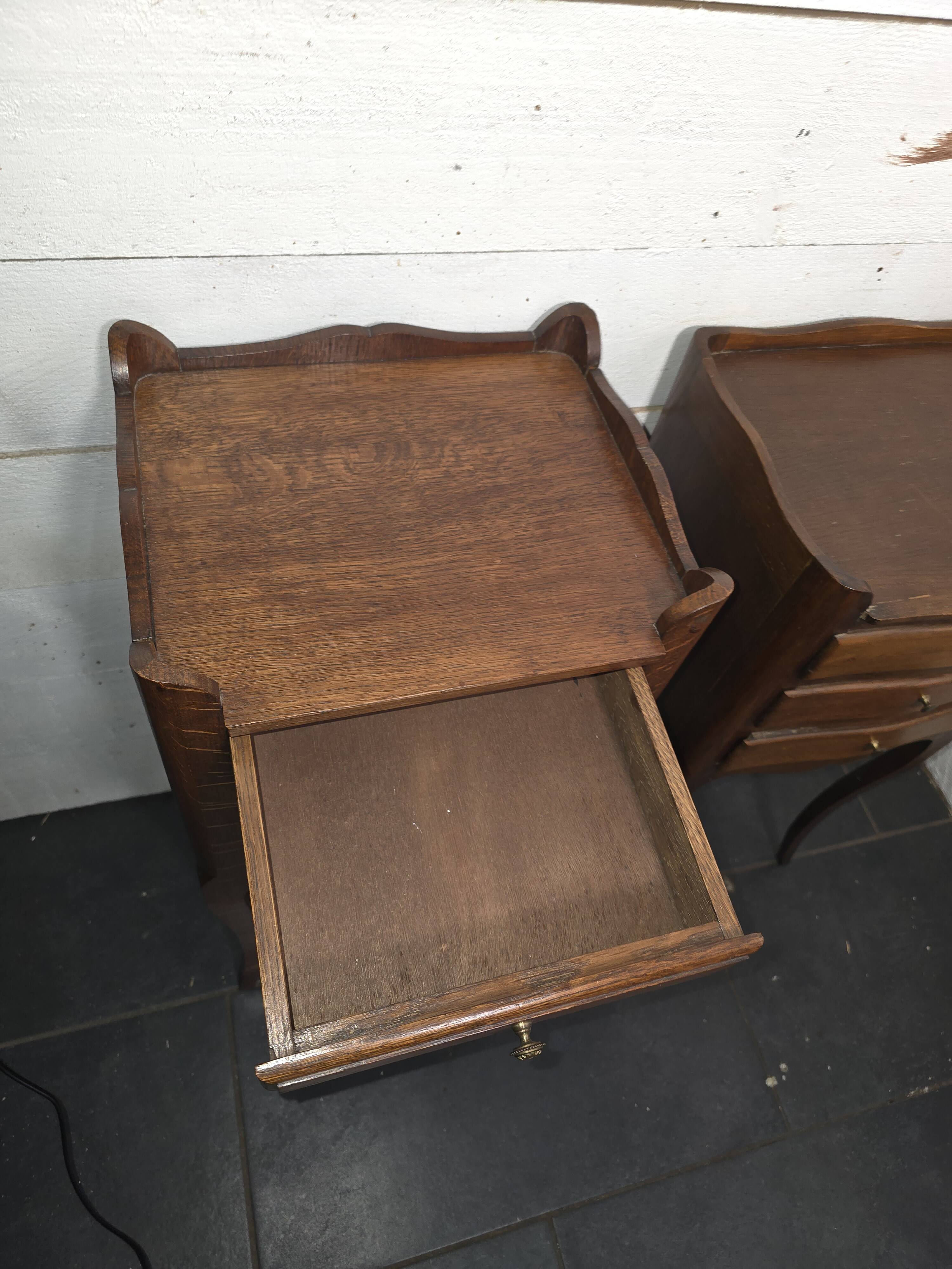 Pair of oak bedside tables