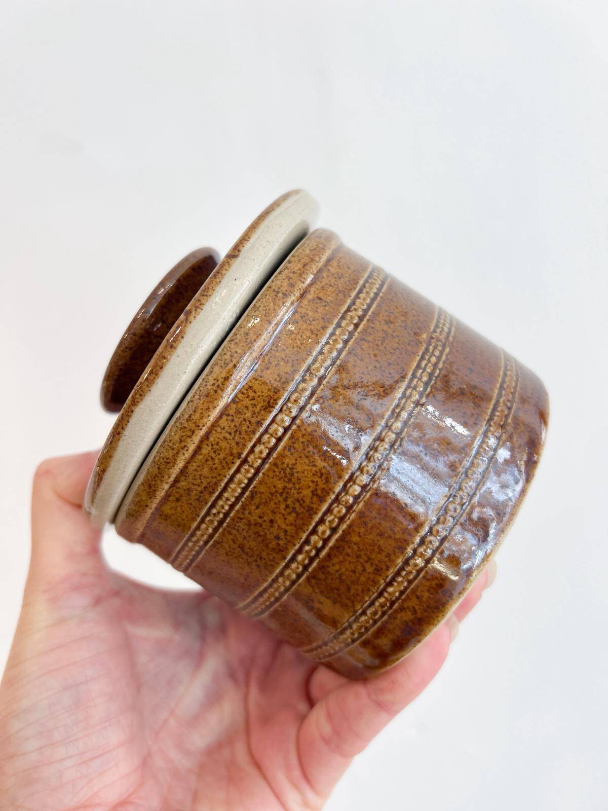 Antique ceramic butter dish