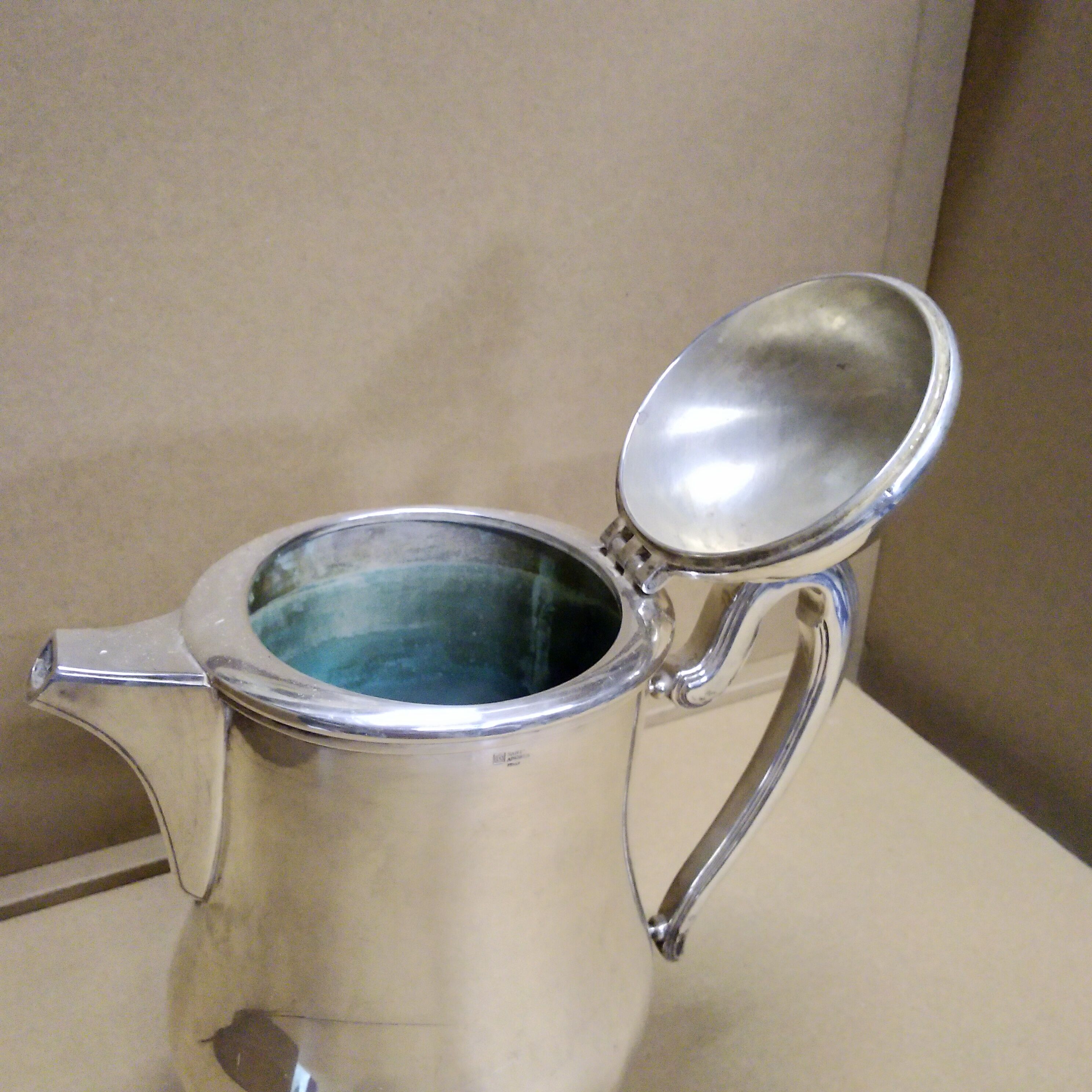 Italian hotel teapot made of silver metal