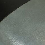 Round Vintage Pouf Gray Black Two-tone Skai Sixties