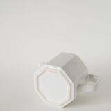 Large faceted ceramic teapot, White, 1950