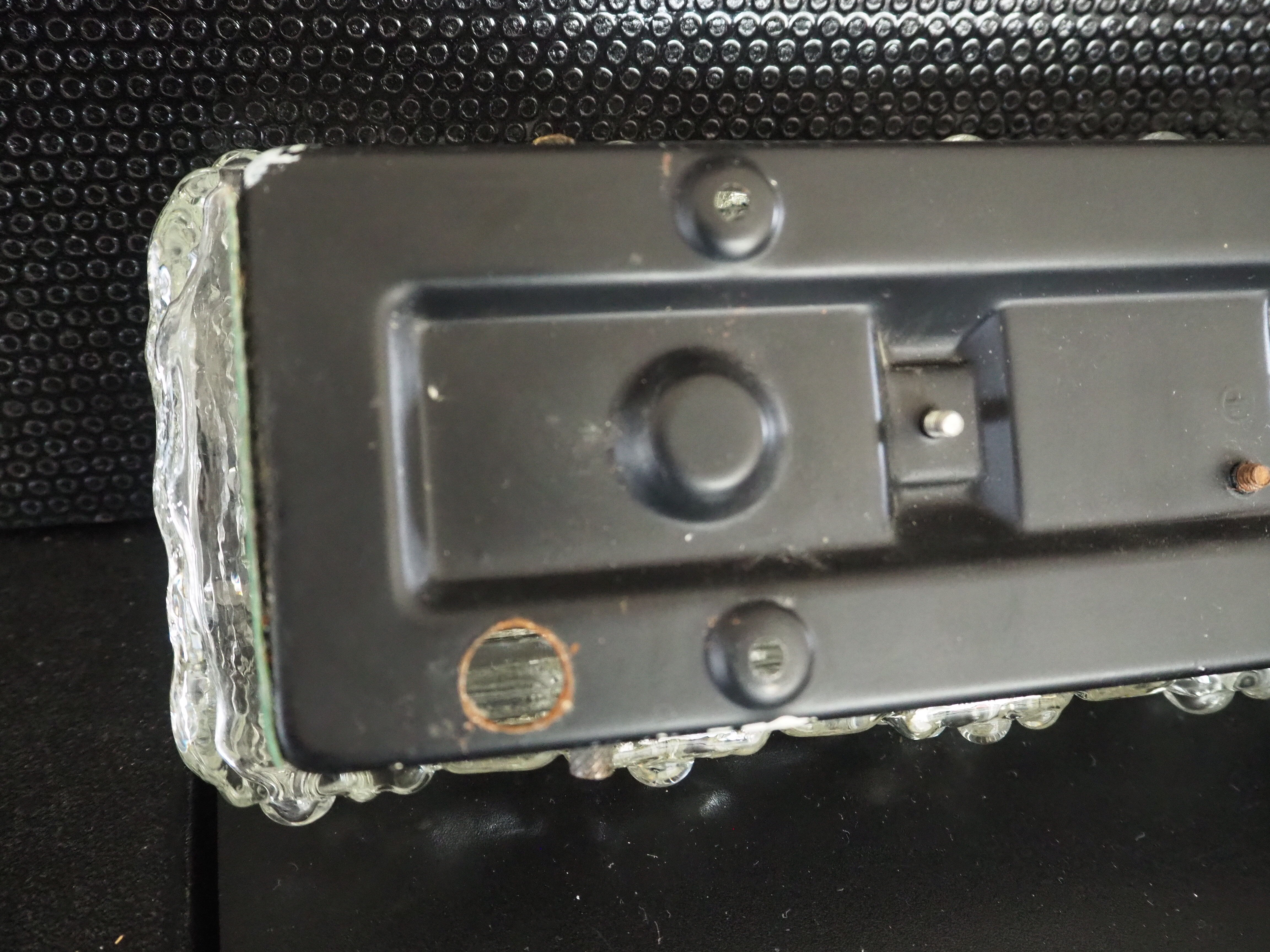 Transparent worked glass sconce from the 1950s