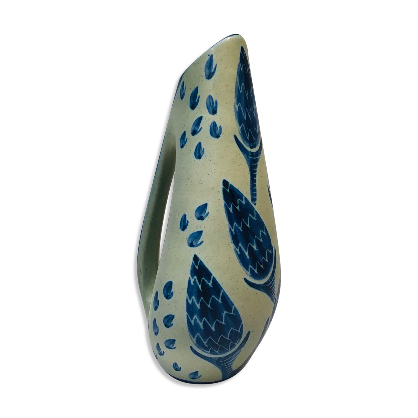 Vintage ceramic pitcher blue by Einar Johansen Soholm 1960 Denmark