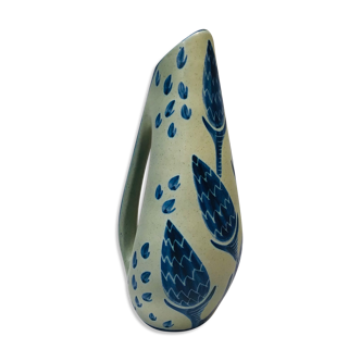 Vintage ceramic pitcher blue by Einar Johansen Soholm 1960 Denmark