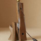 Sculptural lamp in solid wood circa 1960