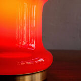 Space age czechoslovak opaline red glass table lamp, 1970s