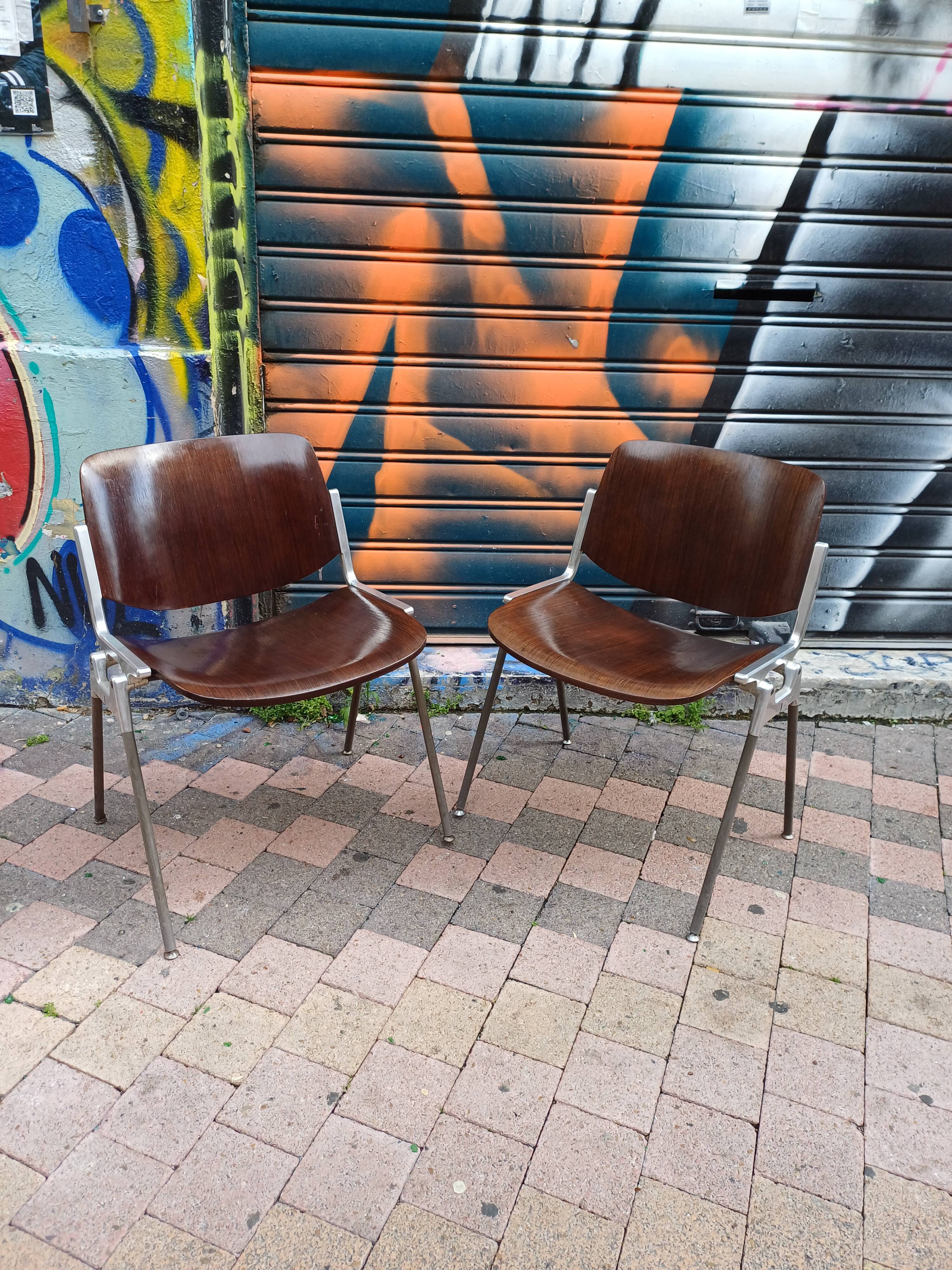 Set of 2 office chairs DSC 106 design Piretti for Castelli, 1965