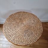 Rattan and rope coffee table