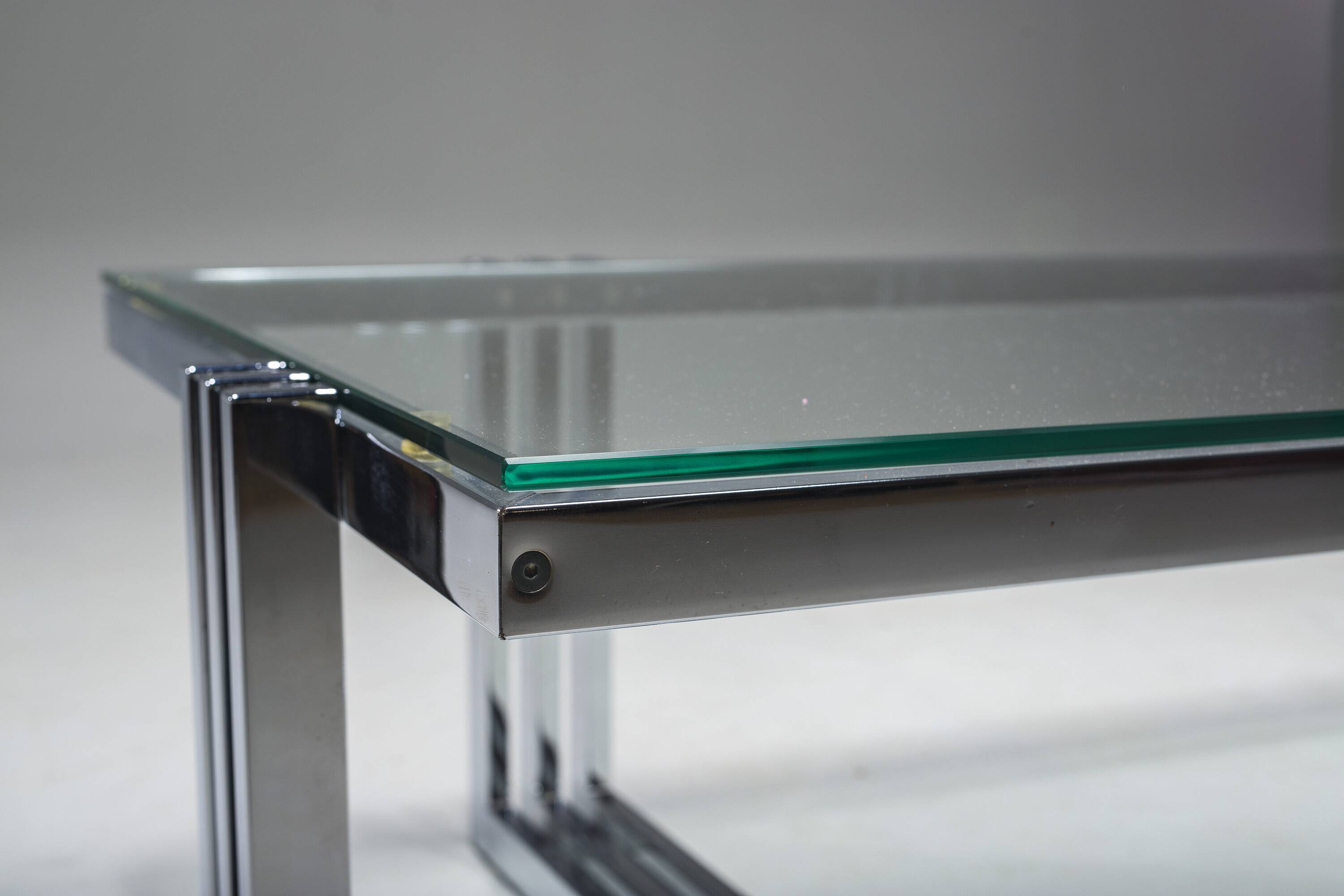 Vintage Coffee Table in Chrome and Glass, 1960s