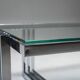 Table basse vintage en chrome et verre, années 1960