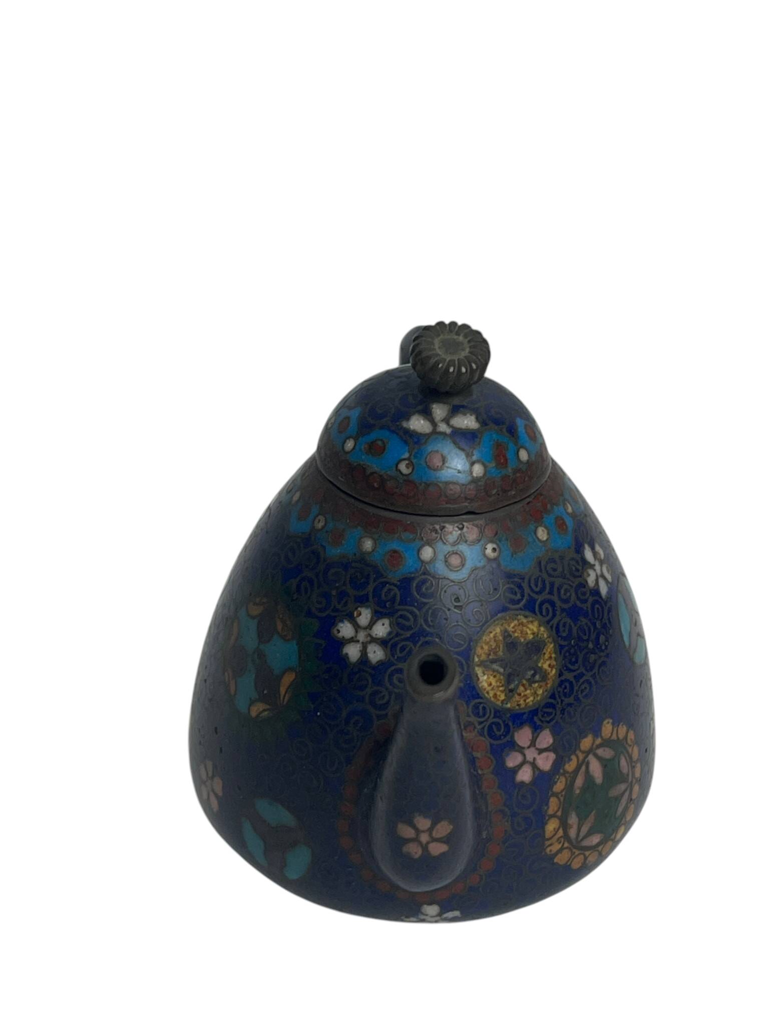 Chine petite verseuse bronze cloisonné début XXème